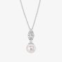 Diamonfire Sterling Silver Marquise Pearl Drop Necklace P5582