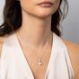 Diamonfire Sterling Silver Marquise Pearl Drop Necklace P5582