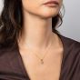 Diamonfire Gold Plated Double Claw Cubic Zirconia Solitaire Pendant Necklace P5585