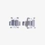 Diamonfire Silver Emerald Cut Cubic Zirconia Stud Earrings E5782
