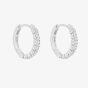 Diamonfire Sterling Silver Dainty Pave Cluster Hoop Earrings E6200