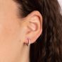 Diamonfire Sterling Silver Dainty Pave Cluster Hoop Earrings E6200