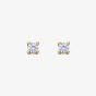 Diamonfire 24ct Gold Plated 2mm Cubic Zirconia Stud Earrings E6305
