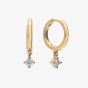 Diamonfire 24ct Gold Plated Cubic Zirconia Drop Hoop Earrings E6307