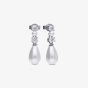 Diamonfire Silver Shell Pearl Cubic Zirconia Dropper Earrings E6649