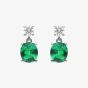 Diamonfire Sterling Silver Green Cubic Zirconia Drop Earrings E6199