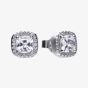 Diamonfire Sterling Silver Square Cubic Zirconia Halo Stud Earrings E5590
