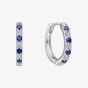 Diamonfire Sterling Silver Blue & White Cubic Zirconia Hoop Earrings E6699
