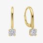 Diamonfire Gold Plated Cubic Zirconia Solitaire Lever Back Earrings E6726