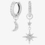 Olivia Burton Silver Moon & Star Huggie Hoop Earrings OBJCLE38
