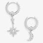 Olivia Burton Silver Moon & Star Huggie Hoop Earrings OBJCLE38
