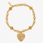 ChloBo Inner Glow 18ct Gold Plated Heart Beaded Bracelet GBFRBB059