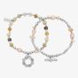 ChloBo Treasures Of Bali Peace And Balance Sterling Silver Mixed Stone Set Of Two Bracelet SBSETAPS3538