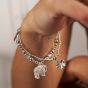 ChloBo Silver Dainty Moon Cut Sparkle Forget Me Not Bracelet SBMCTN3410