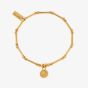 ChloBo Gold Plated Dainty Moon Cut Sparkle Star Bracelet GBMCTN3457