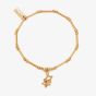 ChloBo Gold Plated Dainty Moon Cut Sparkle Interlocking Star Bracelet GBMCTN3407