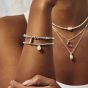 ChloBo Silver Cute Pearl Charm Drop Bracelet SBCCPD