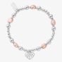 ChloBo Silver Loving Heart Pink Pearl Bracelet SBPP3344