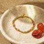 ChloBo Sunset Solstice 18ct Gold Plated, Fire Agate & Rhodochrosite Bracelet GBFARHO