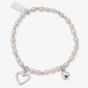 ChloBo Confetti Falls Forever Love Silver and Freshwater Pearl Bracelet SBFOREVER