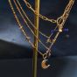 ChloBo Gold Plated Moon Mandala Necklace GN3387