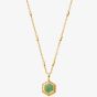 ChloBo Happiness Gold Plated Aventurine Hexagon Necklace GNCC3443