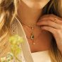 ChloBo Happiness Gold Plated Aventurine Hexagon Necklace GNCC3443