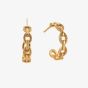 ChloBo Gold Plated Figaro Chain Huggies Hoop Earrings GEH3471
