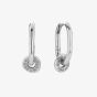 ChloBo Silver Power Within Oval Hoops Earrings SEH3460
