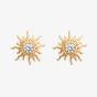 ChloBo Treasures Of Bali Sunrise Glow 18ct Yellow Gold Plated Cubic Zirconia Sun Stud Earrings GEST3545