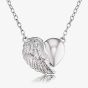 Angel Whisperer Silver Heart Wing Necklace ERN-LILHEARTWING
