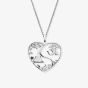 Angel Whisperer Silver Black Cubic Zirconia Ying Yang Heart Necklace ERN-YIYAHEARTLEAF-ZI