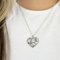 Angel Whisperer Silver Black Cubic Zirconia Ying Yang Heart Necklace ERN-YIYAHEARTLEAF-ZI