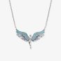 Angel Whisperer Silver & Blue Cubic Zirconia Angel Pendant Necklace ERN-FLYANGEL-ZIBL