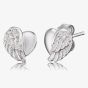 Angel Whisperer Sterling Silver Plated Heart Wing Stud Earrings ERE-LILHEARTWING-ST
