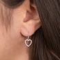 Angel Whisperer Silver Cubic Zirconia Open Heart Dropper Earrings ERE-HEARTSHINY-ZI-H