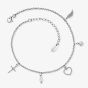 Angel Whisperer Silver Heart Multi Charm Anklet ERFS-FLH-PE-ZI