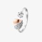 Angel Whisperer Heartwing Bicolour Cubic Zirconia Open Ring ERR-HEARTWING-ZI-BIR