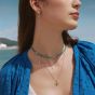 Ania Haie Ripple Joy Silver & Lab-Created Turquoise Beaded Necklace N073-02H