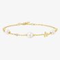 Ania Haie Miss Dainty 14ct Gold Plated Pearl Star Bracelet B065-05G