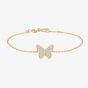 Ania Haie Sunny Sparkler 14ct Gold Plated Pave Butterfly Bracelet B064-02G