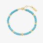 Ania Haie Chill Voyager 14ct Gold Plated Lab Created Turqouise Beaded Bracelet B063-04G