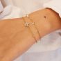 Ania Haie Starlit Drops 14ct Gold Plated Sparkling Lucky Clover Bracelet B074-04G