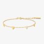 Ania Haie Starlit Drops 14ct Gold Plated Pave Puffed Heart Station Bracelet B074-06G