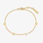 Ania Haie Starlit Drops 14ct Gold Plated Pave Puffed Heart Station Bracelet B074-06G