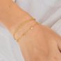 Ania Haie Starlit Drops 14ct Gold Plated Pave Puffed Heart Station Bracelet B074-06G
