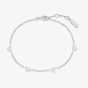 Ania Haie Starlit Drops Silver Pave Puffed Heart Station Bracelet B074-06H