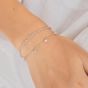 Ania Haie Starlit Drops Silver Pave Puffed Heart Station Bracelet B074-06H