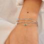 Ania Haie Ripple Joy Silver Bezel-Set Lab-Created Turquoise Solitaire Bracelet B073-01H