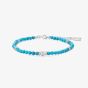 Ania Haie Ripple Joy Silver Lab-Created Turquoise Beaded Bracelet B073-03H